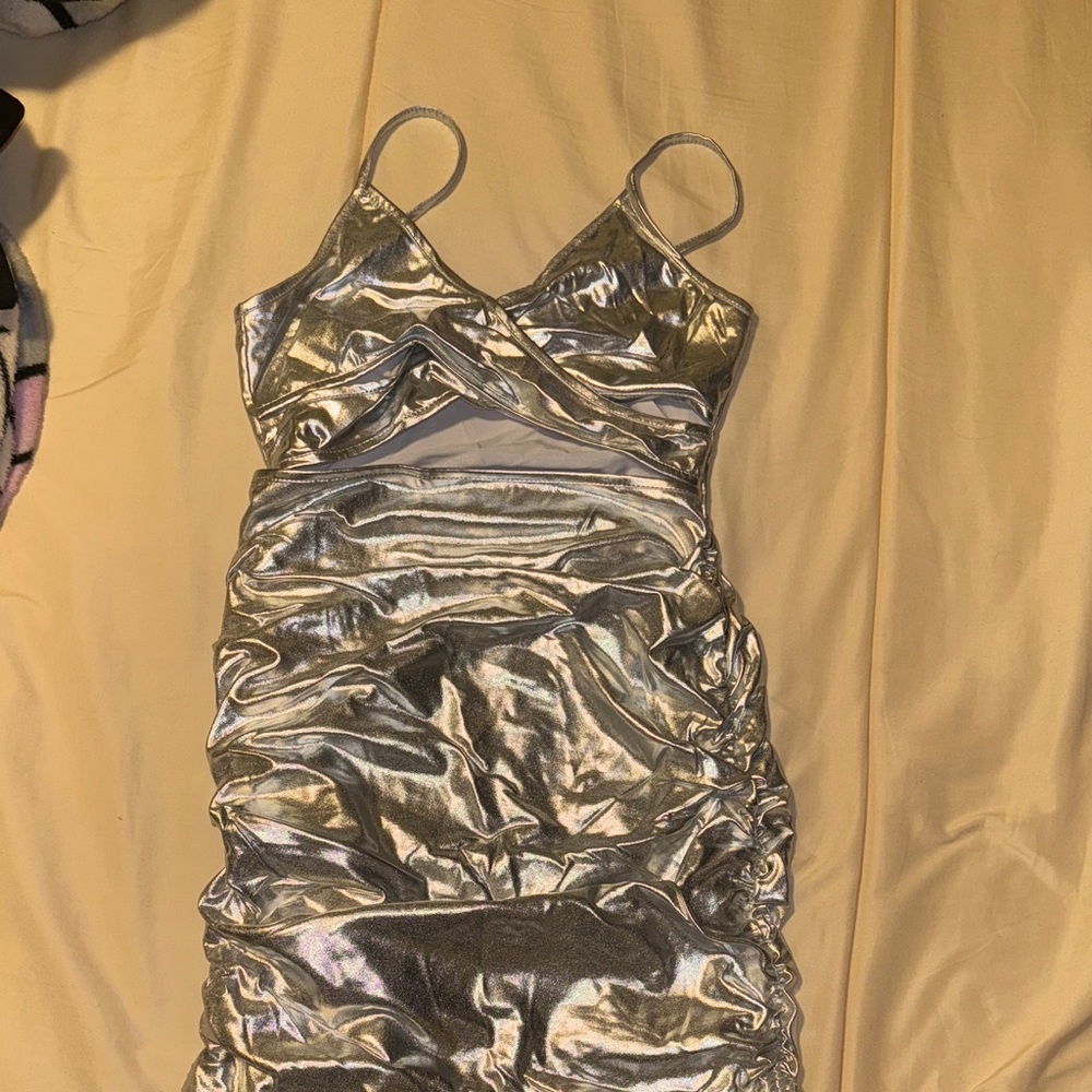 SHEIN Silver Metallic Dress